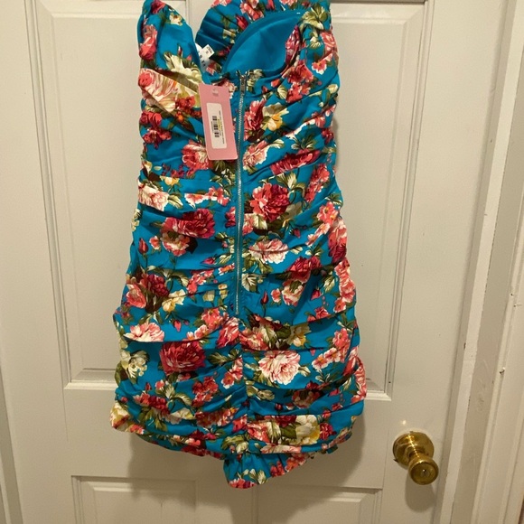 👩❤️👨Mable Blue Ruched Sweetheart Bodycon Mini Dress - Picture 4 of 7